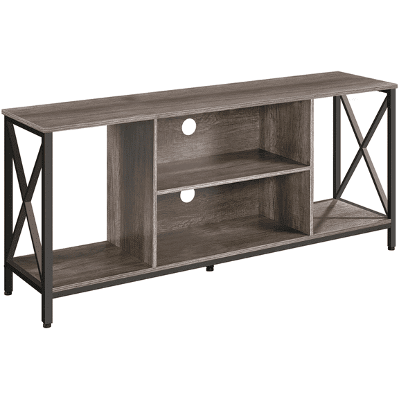Alden Design TV Stand with Storage for TVs up to 65'', Taupe Wood