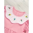 thumbnail image 3 of MORTTIC Toddler Baby Girl Spring Tulip Smocked Dress Short Sleeve Pink Dress with Lovely Tulip Embroidery Princess Dresses, 3 of 8