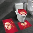 thumbnail image 3 of MICLOZYT Clearance,Pads,Toilet Seat Warmer with Comfort Foam,Christmas Bathroom Mat Set Non Slip Bath Mats and Rugs Soft and Absorbent Flooring Accessories 3 Piece, 3 of 6
