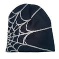 thumbnail image 1 of Youkk Stay Warm And Stylish With Versatile Knit Hat M Winter Essential Spider Web Hats black gray, 1 of 6