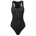 thumbnail image 2 of A2Y Women's Fashion Basic Premium Cotton Racerback Tank Body Suit Black M, 2 of 5