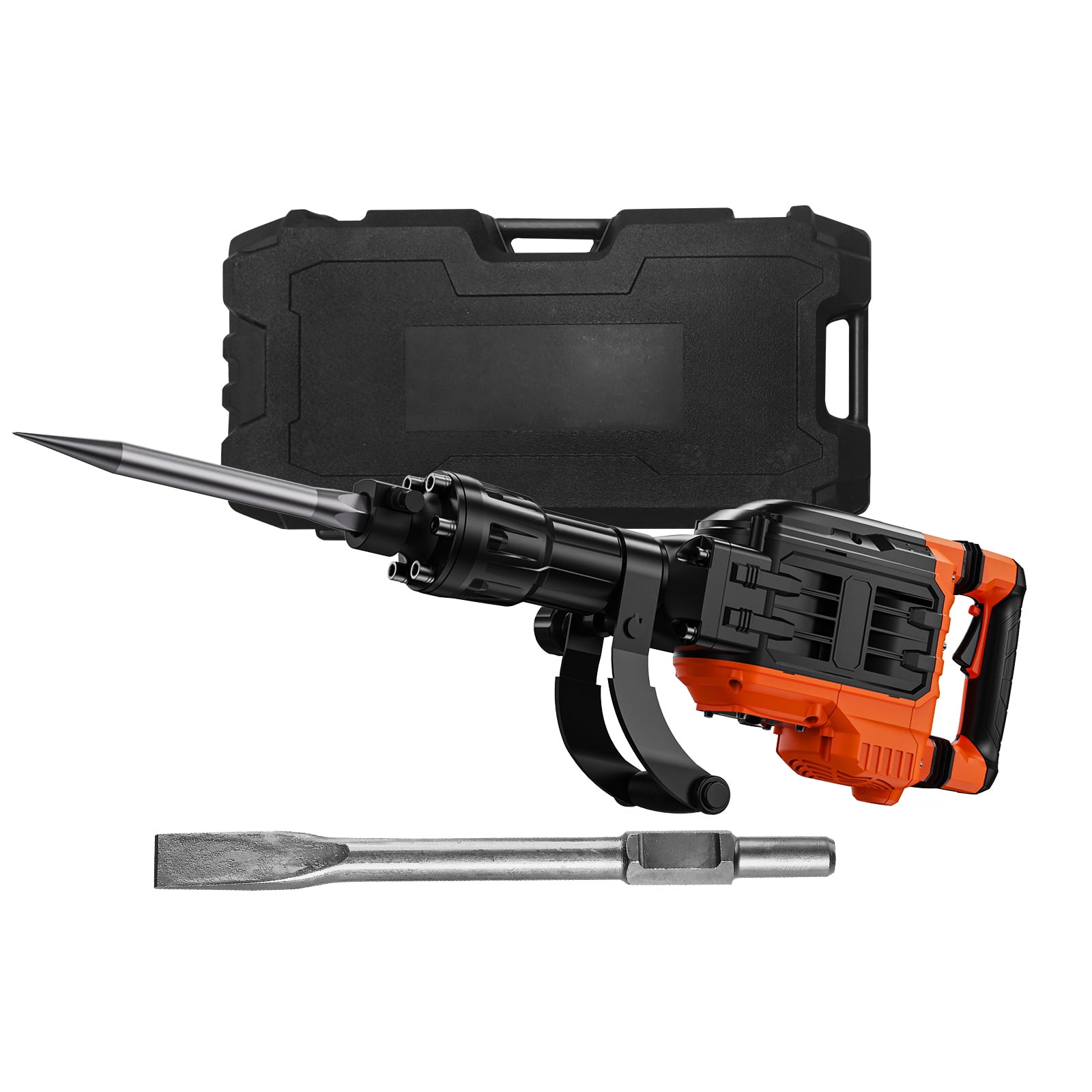 SKYSHALO 2 Chisel Heads Demolition Jack Hammer Concrete Cutter 3500W Electric Black