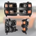 thumbnail image 4 of Winjet Headlights Assembly For 2015-2019 Chevy Silverado 2500 3500,Headlights Replacements with High Low Beam,Amber Reflector LED Headlamps, 4 of 8