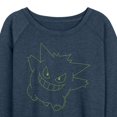 thumbnail image 3 of Pokémon - Gengar Big Face - Women's Lightweight French Terry Long Sleeve Shirt, 3 of 5