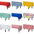 Exquisite Premium Plastic Tablecloth 54in. x 108in. Rectangle Table Cover Red Gingham