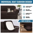 thumbnail image 5 of H.VERSAILTEX Plush Velvet 4-Piece Sofa Slipcover, Stretch Elastic Furniture Protector, Fits 72–90 Inch 3-Cushion Couch, Brown, 5 of 6