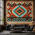thumbnail image 6 of Southwestern Diamond Pattern On Terracotta Field, Calming Boho Style for Boho Decor Lovers, Geometric Wall Art, Housewarming Gift Tapestry Wall Hanging for Bedroom and Living Room, 6 of 7
