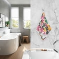 thumbnail image 2 of Yayeee 2 Pack Hand Towels for Bathroom 100% Cotton 16" x 28" Soft Absorbent Kitchen Towel, Pink Floral Blooms, 2 of 7