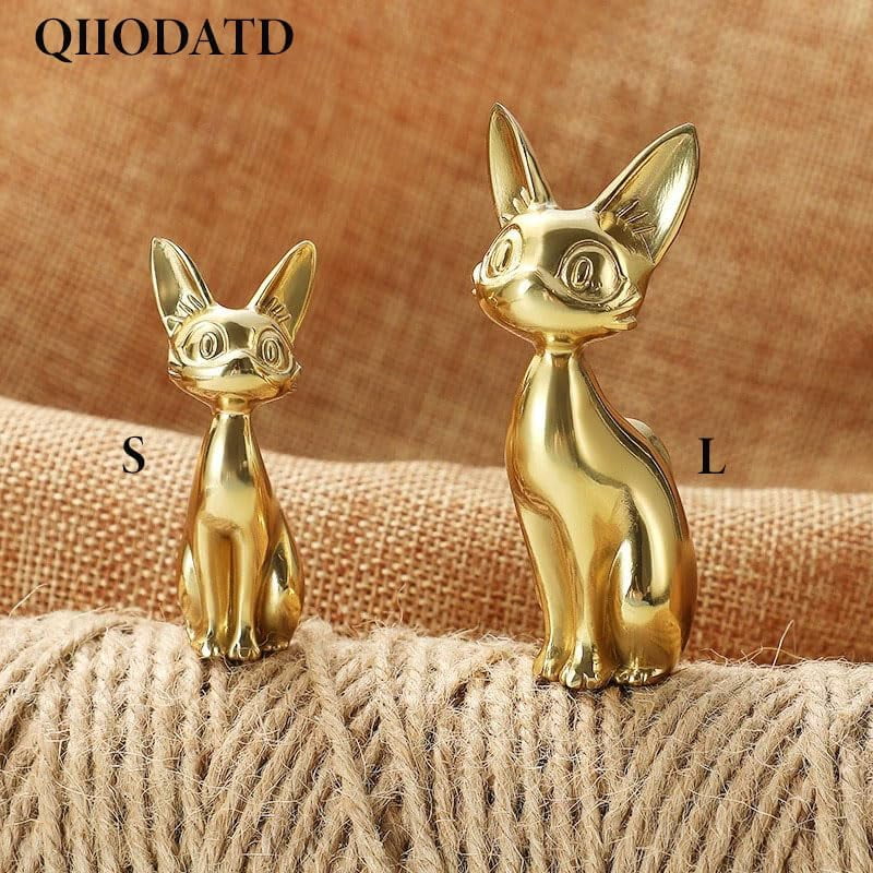 CATPAN Brass Cabinet Knobs (2 Pack) Cute Cat Golden Drawer Knob Kitchen Cabinet Pulls with Vintage Cupboard Hardware Dresser Drawer Handles Kitchen Cabinet Handles