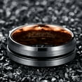 thumbnail image 5 of NUNCAD Tungsten Ring for Men Women 4/6/8/10mm Black/Blue/Gold/Rose Gold/Silver Groove Wedding Bands Beveled Edges Engraved, 5 of 5