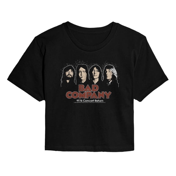 Bad Company - Band Faces - Juniors Cropped Graphic T-Shirt