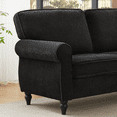 thumbnail image 5 of L Shaped Corner Couch for Living Room, Sectional Corner Sofa with Rolled Arms, Chenille Fabric, Black, 5 of 7