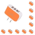 thumbnail image 2 of Sidaley 3USB LED emisor de luz dispositivo de carga inteligente de pared de teléfono móvil adaptador de reproductor de MP3 viaje Naranja Enchufe de EE. UU. 10piezas, 2 of 5