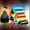 thumbnail image 1 of Bolsa de basura negra engrosada para hotel, hotel, cocina doméstica, desechable, enrollable, fácil de rasgar, boca plana, bolsa portátil con cordón, 1 of 5