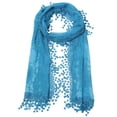 thumbnail image 3 of Women lightweight lace teardrop fringe Lace Scarf Vintage Scarf Mesh Crochet Tassel Scarf for Women, 3 of 4