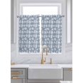thumbnail image 2 of Light Blue White Leaves Kitchen Curtains 54 Inches length, Spring Pastoral Rustic Botanical Window Treatment Curtain Drapes, Decorative Window Curtains for Bedroom Cafe, 52"x54", 2 Panels, 2 of 7