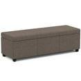 thumbnail image 6 of Avalon 54 inch Wide Contemporary Extra Large Storage Ottoman Bench in Fawn Brown Polyester Linen Fabric, 6 of 12