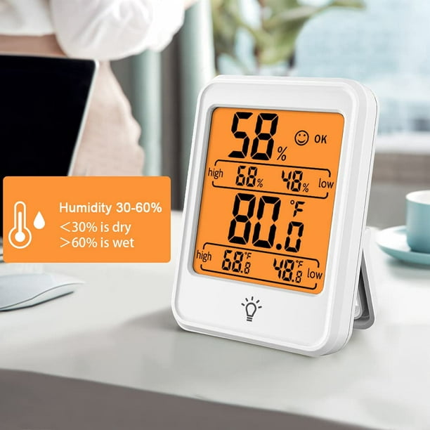 Thermomètre numérique hygromètre température humidité mètre réveil touche  tactile avec rétro-éclairage – acheter aux petits prix dans la boutique en
