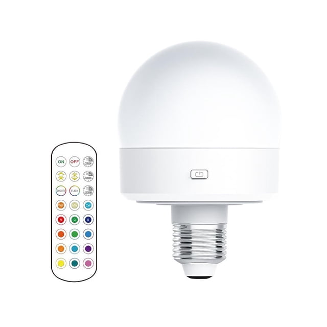 Bombilla LED regulable TQEHS con control remoto de color E26 para decoración del hogar