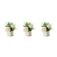 thumbnail image 1 of relayinert Simulation Flower Set Low Maintenance Easy To Clean Fake Peony Silk Hydrangea Flower Silk Artificial Flowers With Vase rose white 3Set, 1 of 6