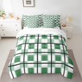 thumbnail image 2 of Manfei Teens Children Retro Grid 7pcs Bedding Comforter Set,Abstract Vintage Plaid Queen Bedding Sets Super Cozy,Geometric Theme Queen Sheet Sets,Super Cozy Room Decor,Reversible, 2 of 8