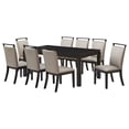 thumbnail image 2 of Danby 9 Piece Dining Set, Gray Fabric & Cappuccino Wood (Table & 8 Chairs), 2 of 6