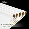 thumbnail image 3 of Unique Bargains Double Sided Color Flower Wrapping Paper White+Gold 22.8'x22.8' Waterproof 20 Pack, 3 of 5