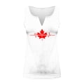 thumbnail image 3 of Tank Top for Women V Neck Sleeveless Fashion Casual Canada Maple Leaf Heartbeat Graphic Print Lightweight Soft Breathable Summer Comfort Basic Vest Tops, 3 of 4