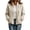 Beige, variant on Womens Coat Stand Collar Fleece Jacket Drawstring Hem Fluffy Lamb Wool Warm Coat, Blue S-2XL