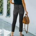 thumbnail image 4 of Birdeem Fashion Women Pockets Button Mid Waist Skinny Ripped Jeans Trousers Hole Pants, 4 of 9