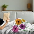 thumbnail image 3 of Gerber Daisy Soft Flannel Fleece Blanket, Simplistic Colorful Spring Flowers with Peduncles Graphic on Plain Background, Cozy Plush for Indoor and Outdoor Use, 50" x 60", Multicolor, by Ambesonne, 3 of 5