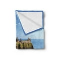 thumbnail image 2 of Scotland Soft Flannel Fleece Throw Blanket, Dunnottar Castle with Blue Sky in Stonehaven Architecture European, Cozy Plush for Indoor and Outdoor Use, 70" x 90", Multicolor, by Ambesonne, 2 of 5