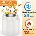 thumbnail image 3 of Thermo Food Jar Insulated Container - 21 Oz, Insulated Food Container for Adult, 316 Stainless Steel Vacuum Insulated Food Jar with Spoon, Leak Proof, Portable Hot Soup Container, White, 3 of 8