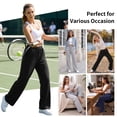 thumbnail image 5 of ValueVibe Women's Lightweight Wide Leg Sweatpants Mid Rise Drawstring Loose Casual Lounge Pants, Light Gray S-2XL, 5 of 7