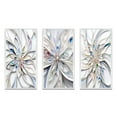 thumbnail image 2 of Designart "Cosmic Blooms in Ivory II" Fractals Framed Wall Art Set Of 3 - White Transitional Frame Gallery Wall Set For Home Decor, 2 of 6