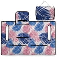 thumbnail image 4 of COEQINE Golf Cart Seat Protector with Fold Design & Carry Handle, Quilted Universal Fit 51.2x30.3 Inch for EZGO/Yamaha/Club Car 2-Seaters, 4-Pocket Storage, Blue Pink Palm Leaf, 4 of 8