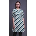 thumbnail image 2 of Bimba Short Kurtis For Ladies Printed Mandarin Collar Roll Up Sleeve Dress, 2 of 6