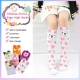 thumbnail image 5 of 6 Pairs Girls Knee High Socks, Cute Animal Socks Colorful Cartoon Animal Warm Cotton Stockings Mid Calf Long Boot Socks For 3-12 Years Girls, One Size, 5 of 7