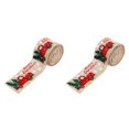 thumbnail image 1 of Moyic Cinta de Navidad de 5,5 yardas y 5cm, cintas de grogrén impresas para envolver regalos, decoración de boda, lazos para el pelo DIY color de cáñamo 2piezas Moyic CBP144555, 1 of 6
