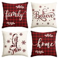 thumbnail image 6 of Sm:)e Family Believe Let it Snow Winter Christmas Throw Pillow Cover 16x16 Inch Set of 4, 6 of 7