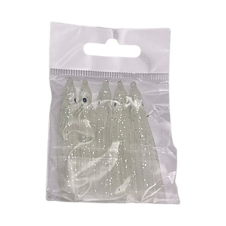 ASKMZ Artificial Lures 5Pcs Octopus Soft Baits Simulation with Luminous Effect Angling Seawater Fishing Soft Squid Skirt Lures for Outdoor Fishing