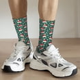 thumbnail image 6 of Pofeuu Santa Hat Joy Green Festive Print Crew Socks, Adult Running Hiking Socks for Youth and Adult, 6 of 6