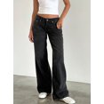 thumbnail image 3 of Women's Wide Leg Boyfriend Jeans Wide Straight Leg Denim Pants Low Rise Baggy Jeans Casual Loose Jeans, 3 of 7