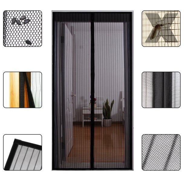 leyfeng Puerta de pantalla magnética: malla resistente y velcro superfuerte e imán para puertas.