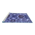 thumbnail image 2 of Ahgly Company Machine Washable Indoor Square Oriental Blue Industrial Area Rugs, 4' Square, 2 of 4