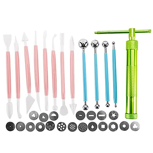 Pottery Clay Extruders Polymer Extruder Fondant Gun Sculpting Tools 20 Discs 