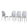 thumbnail image 4 of Tcbosik 4 Pack Upholstered Dining Chairs, Modern Side Chair, PU Leather Side Chair for Kitchen, Living Room, Light Gray+Silver, 4 of 8