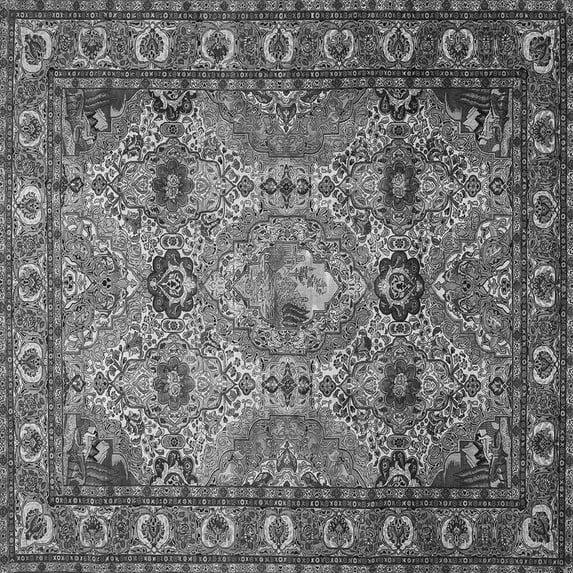 Ahgly Company Indoor Square Persian Gray Traditional Area Rugs, 6' Square