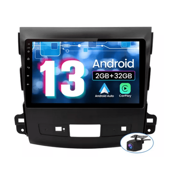 Radio estéreo para coche Gsuatey para Mitsubishi Outlander 2005-2011, radio para coche con pantalla táctil, CarPlay inalámbrico, Android Auto, MirrorLink, navegación GPS, WiFi, Bluetooth, FM/RDS