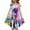 Purple, variant on Toddler Girls Dresses Summer Round Neck Lotus Leaf Sleeves A Line Flower Printing Gradient Dress Kids Girl Everyday Wear Stylish Dresses,6 -7 Years